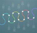 12 Point Curved Horizontal 3d Time Line Infographic