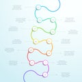 12 Point Curved Vertical 3d Time Line Infographic