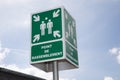 point de rassemblement french text sign means gathering assembly meeting point for emergencies and appointments panel