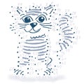 Point drawing with a little cat Royalty Free Stock Photo