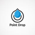 Point drop logo vector, icon, element, and template for business