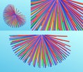 Point explode. Array with dynamic emitted particles. 3d technology style. Abstract background. Vector illustration