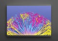 Point explode. Array with dynamic emitted particles. 3d technology style. Abstract background. Vector illustration