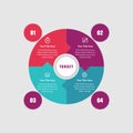 4 Point Infographic Element for Business Target Royalty Free Stock Photo