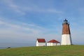 The Point Judith Light on the Rhode Island coast Royalty Free Stock Photo