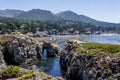 Point Lobos State Natural Reserve, with rock, water caves Royalty Free Stock Photo