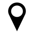 Point of location pin, black icon