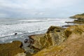 The Point Loma tide pools. Layers of rock in the sandstone of tide pool area, part of the Cabrillo National Monume