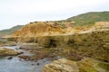 The Point Loma tide pools. Layers of rock in the sandstone of tide pool area, part of the Cabrillo National Monume