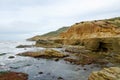 The Point Loma tide pools. Layers of rock in the sandstone of tide pool area, part of the Cabrillo National Monume