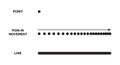 Point in Movement Creates Line. Basic Art and Geometry Elements Illustration