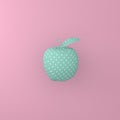 Point pattern white on green apple on pink background. minimal i