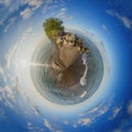 Point Pelee National Park beach at sunset, 360 spheric view