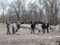 Group of people bird watching at the Tip of Point Pelee