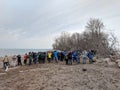 Group of people bird watching at the Tip of Point Pelee