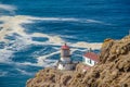 Point Reyes Lighthouse at Pacific coast, built in 1870 Royalty Free Stock Photo