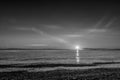 Point Roberts sunset at moonlight over the beach Royalty Free Stock Photo