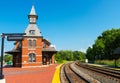 Historic brick railway station build in 1873 Royalty Free Stock Photo