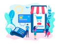 Point of sale. Mobile payment concept vector illustration