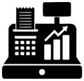 Point of Sale System Icon with Rising Sales and Profit Graph Royalty Free Stock Photo