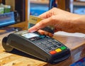 Point of Sale Terminal Payment Transaction in Retail Environment Royalty Free Stock Photo