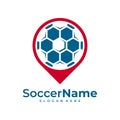 Point Soccer logo template, Football Point logo design vector