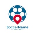 Point Soccer logo template, Football Point logo design vector