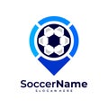 Point Soccer logo template, Football Point logo design vector