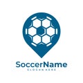 Point Soccer logo template, Football Point logo design vector