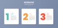 3 point stage or step infographic template with table box container big numerical numbers for slide presentation