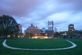 Point State Park and city skyline of Pittsburgh at dawn Royalty Free Stock Photo