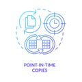 Point-in-time copies blue gradient concept icon