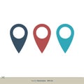 Point Vector Logo. Pin Map Icon Template Illustration Design. Vector EPS 10 Royalty Free Stock Photo