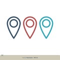 Point Vector Logo. Pin Map Icon Template Illustration Design. Vector EPS 10 Royalty Free Stock Photo