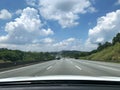 Point of view of a car on the Bandeirantes highway