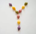 Colored pasta alphabet - capital letter Y