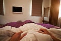 Point Of View Image Of Person Sleeping In Bed