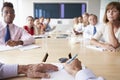 Point Of View Shot Of Businesspeople Around Boardroom Table Royalty Free Stock Photo