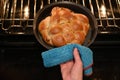 Sweet Challah Bread baked for Rosh Hashanah Jewish New Year Holiday Royalty Free Stock Photo