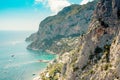 The view from observation deck Belvedere Punta Cannone in Capri, Italy Royalty Free Stock Photo