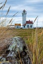 Point Wilson Lighthouse in Fort Worden State Park, Port Townsend, Washington Royalty Free Stock Photo