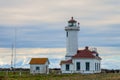 Point Wilson Lighthouse in Fort Worden State Park, Port Townsend, Washington Royalty Free Stock Photo