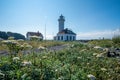 Point Wilson Lighthouse in Fort Worden State Park in Washington State, in Port Townsend Royalty Free Stock Photo