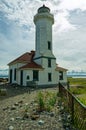 The Point Wilson Lighthouse at Fort Worden State Park in Washington, USA Royalty Free Stock Photo