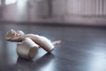 Pointe ballet dancing shoes isolated in studio no people close-up Royalty Free Stock Photo