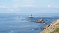 Wide angled View over Pointe De Raz with Ile De Sein in distance FinistÃÂ¨re Brittany France Royalty Free Stock Photo