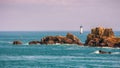 Pointe du Grouin scenic view, rocky coastline. Brittany, France.