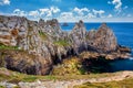 Pointe du Pen-Hir on the Crozon peninsula, Finistere department Royalty Free Stock Photo