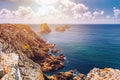 Pointe du Pen-Hir on the Crozon peninsula, Finistere department, Royalty Free Stock Photo