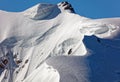 Pointe Lachenal, Chamonix, south-east France, Auvergne-RhÃÂ´ne-Alpes. Artistic snowdrifts created by power of wind at Pointe Lachen Royalty Free Stock Photo